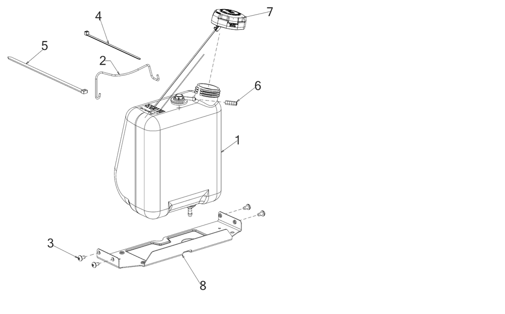 Fuel Tank Diagram and Parts List for 13AM77SSA00 2023 Yard Machines Lawn Tractor